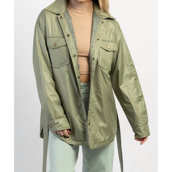 NEW MIMOSA throw go laurel shirt jacket in green - Picture 4 of 9